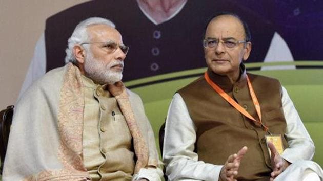 Prime Minister Narendra Modi with Arun Jaitley(PTI photo)