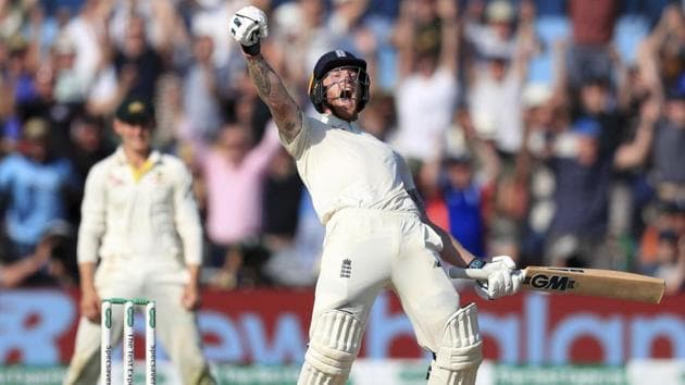 England's Ben Stokes celebrates victory on day four of the third Ashes Test.(AP)