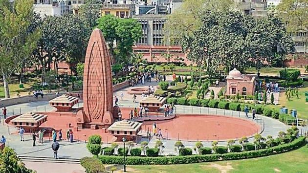 An aerial view of the Jallianwala Bagh in Amritsar on Sunday.