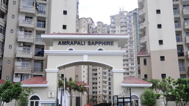 A view of Amrapali Sapphire, Sadarpur, Sector-45, in Noida. (Sunil Ghosh / HT Photo)