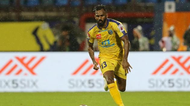 CK Vineeth while playing for Kerala Blasters FC.(ISL)