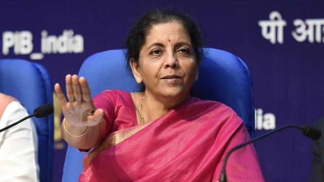 Finance Minister Nirmala Sitharaman took a slew of measures to revive growth, but resisted the pressure to deliver a big fiscal stimulus as she strives to meet a fiscal gap goal of 3.3% of GDP.(HT Photo)