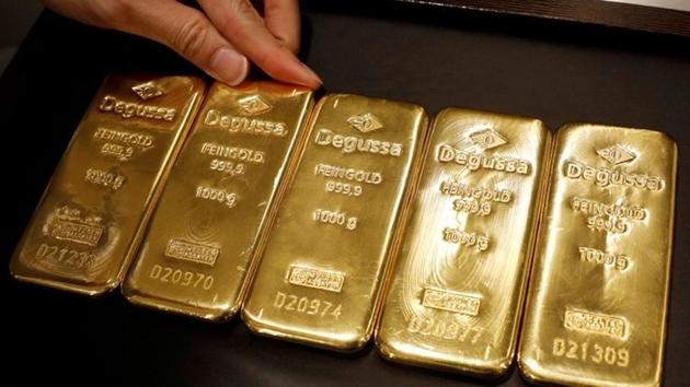 Gold prices in India jumped 1% on Monday to record levels, following gains in overseas markets and as the rupee fell to the lowest level in 2019.(Reuters Photo)