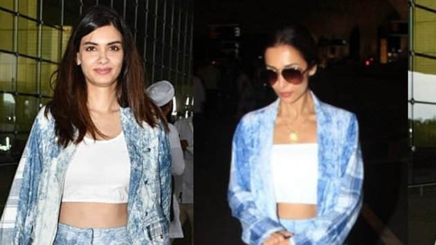 Both Diana Penty and Malaika Arora were spotted in the same denim co-ord set within days of each other(Instagram/ Viral Bhayani)