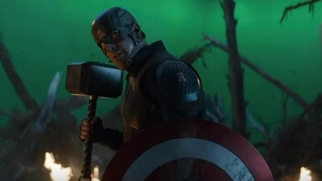 Chris Evans filming a scene for Avengers: Endgame.