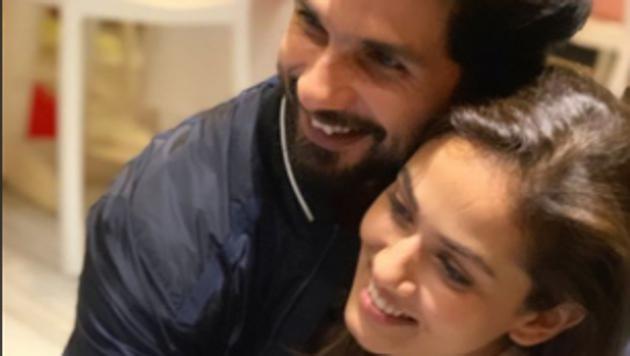 Mira Rajput with husband Shahid Kapoor.(Instagram)