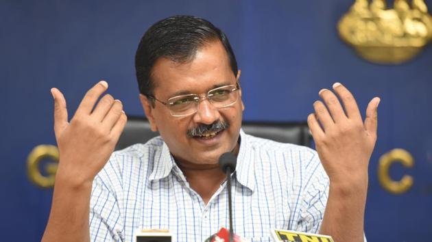 Delhi chief minister Arvind Kejriwal on Tuesday announced a scheme of waiver on water bill arrears for both domestic and commercial users. (Raj K Raj/HT PHOTO) Delhi chief minister Arvind Kejriwal on Tuesday announced a scheme of waiver on water bill arrears for both domestic and commercial users. (Raj K Raj/HT PHOTO)