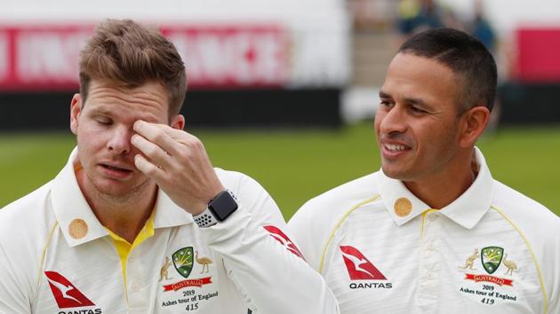 File image of Australia cricketers Steve Smith and Usman Khawaja.(Action Images via Reuters)