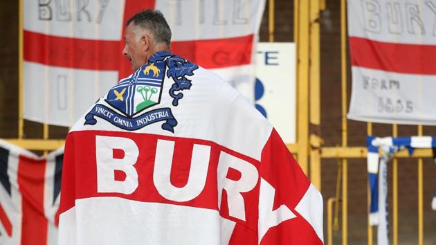 Representative image: A Bury FC fan wears a flag outside the stadium(Action Images via Reuters)