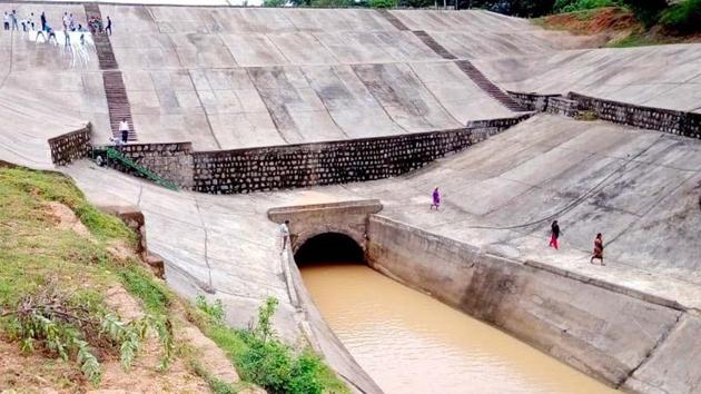 Konar irrigation project at Bishnugarh in Hazaribagh, Jharkhand.(HT Photo)