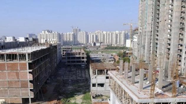 Illegal buildings around the two collapsed structures at Shahberi village in Greater Noida. (Photo by Sunil Ghosh / Hindustan Times) Illegal buildings around the two collapsed structures at Shahberi village in Greater Noida. (Photo by Sunil Ghosh / Hindustan Times)
