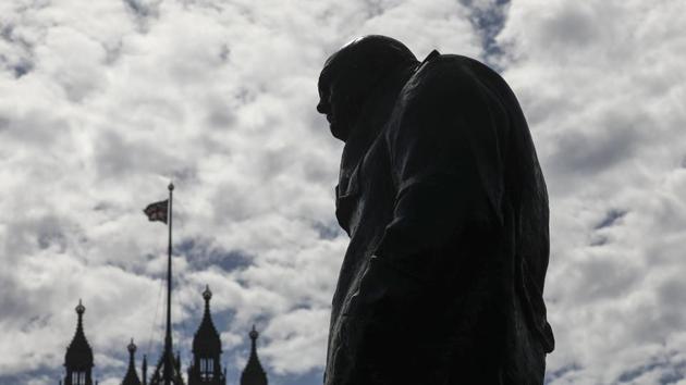 A statue of Winston Churchill, former British prime minister, stands near the Houses of Parliament in London, U.K., on Wednesday, Aug. 28, 2019.(Bloomberg) A statue of Winston Churchill, former British prime minister, stands near the Houses of Parliament in London, U.K., on Wednesday, Aug. 28, 2019.(Bloomberg)