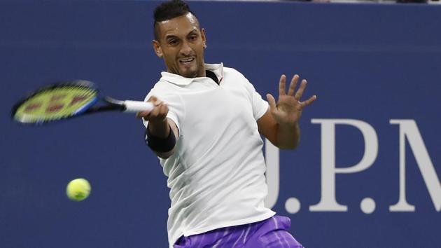 Nick Kyrgios of Australia hits a forehand against Steve Johnson of the United States. (USA TODAY Sports) Nick Kyrgios of Australia hits a forehand against Steve Johnson of the United States. (USA TODAY Sports)