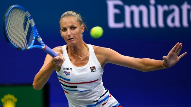 Karolina Pliskova of Czech Republic hits to Mariam Bolkvadze of Georgia.(USA TODAY Sports)