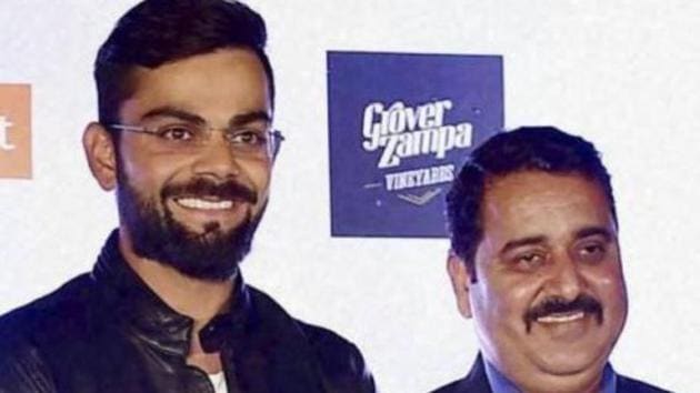 Virat Kohli with his childhood coach Rajkumar Sharma(PTI)