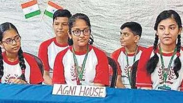 Participants of the quiz held at Aanchal International School. (HT) Participants of the quiz held at Aanchal International School. (HT)
