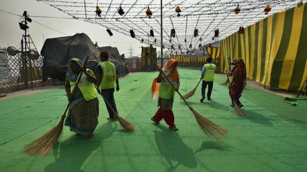 Every year, the government of India celebrates the period between September 11 and October 27 as ‘Swachhta Hi Seva’ with October 2 being the high point. (Raj K Raj/HT PHOTO) Every year, the government of India celebrates the period between September 11 and October 27 as ‘Swachhta Hi Seva’ with October 2 being the high point. (Raj K Raj/HT PHOTO)