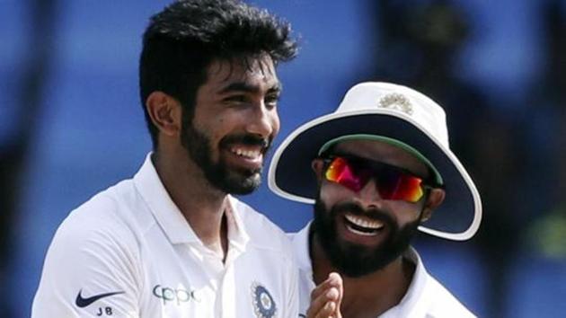 Jasprit Bumrah celebrates a wicket during the first Test against West Indies in Antigua.(AP) Jasprit Bumrah celebrates a wicket during the first Test against West Indies in Antigua.(AP)