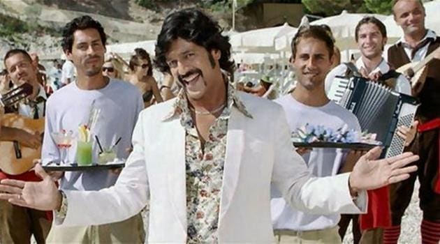 Chunky Pandey as Aakhri Pasta in Housefull. Chunky Pandey as Aakhri Pasta in Housefull.