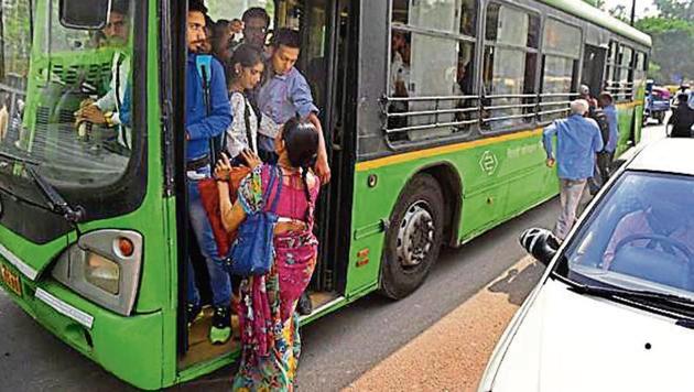 On August 15, the Delhi government announced they would allow free travel on Delhi Transport Corporation (DTC) buses and cluster buses, and the Delhi Metro. (Photo by Sushil Kumar/ Hindustan Times) On August 15, the Delhi government announced they would allow free travel on Delhi Transport Corporation (DTC) buses and cluster buses, and the Delhi Metro. (Photo by Sushil Kumar/ Hindustan Times)