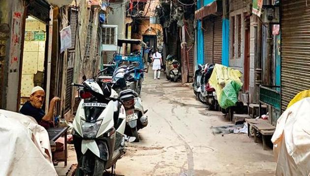 A lane in Walled city.(HT Photo)