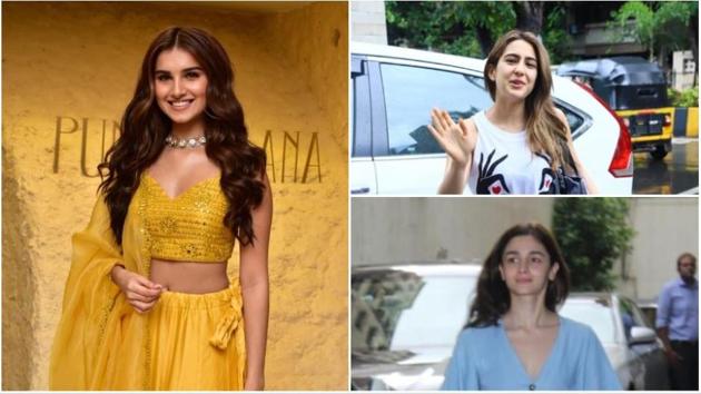 Tara Sutaria, Sara Ali Khan and Alia Bhatt spotted in Mumbai.(Varinder Chawla)