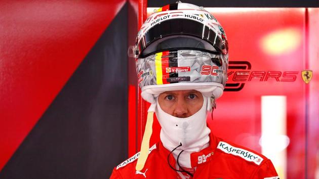 Ferrari's Sebastian Vettel during practice.(REUTERS)