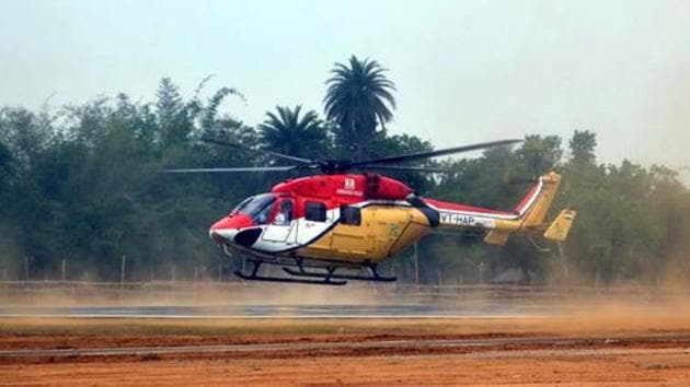 The chopper ambulance service will be modelled on a similar service provided by the King’s Medical College Hospital in London.(HT PHOTO.)