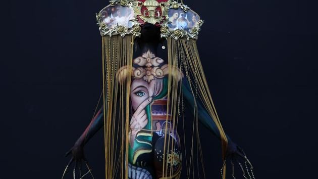 A model participates in the 2019 Daegu International Bodypainting Festival in Daegu, South Korea. The festival is the largest in the field of body painting and introduces the art form to thousands of visitors each year. (Chung Sung-Jun / Getty Images) A model participates in the 2019 Daegu International Bodypainting Festival in Daegu, South Korea. The festival is the largest in the field of body painting and introduces the art form to thousands of visitors each year. (Chung Sung-Jun / Getty Images)