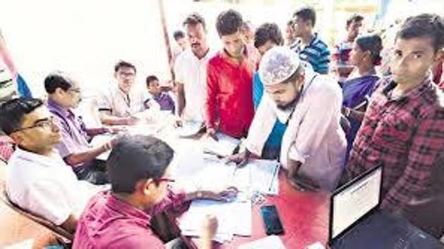Over the course of four years, more than 55,000 officials sifted through 64.4 million documents, sitting in 2,500 Seva Kendras equipped with two laptops, one scanner, a printer and a generator. By August 2019, the whole process had cost Rs 12,000 crore. (HT FILE) Over the course of four years, more than 55,000 officials sifted through 64.4 million documents, sitting in 2,500 Seva Kendras equipped with two laptops, one scanner, a printer and a generator. By August 2019, the whole process had cost Rs 12,000 crore. (HT FILE)