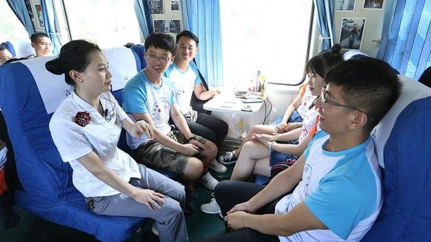 Single people taking a trip on Love-Pursuit train in China. (Twitter/@thandojo) Single people taking a trip on Love-Pursuit train in China. (Twitter/@thandojo)