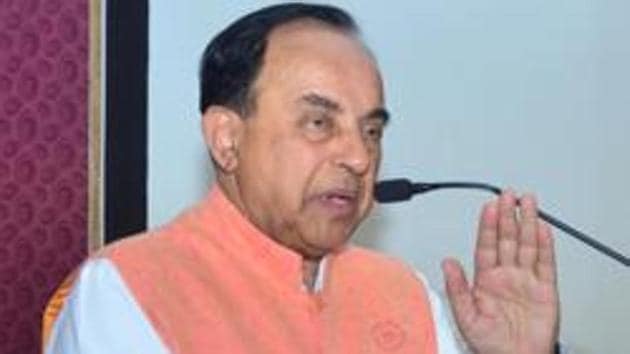Rajya Sabha MP Subramanian Swamy has warned that the current slowdown can derail India’s economic ambitions.(HT PHOTO)