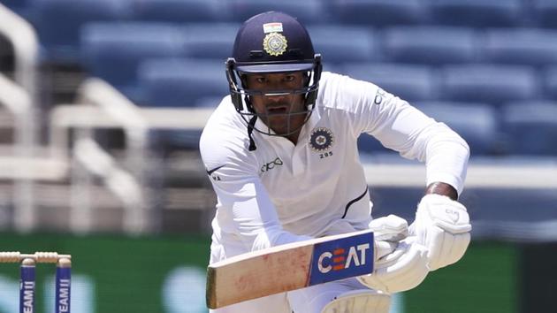 India's Mayank Agarwal plays a shot against West Indies during day one of the second Test. (AP)