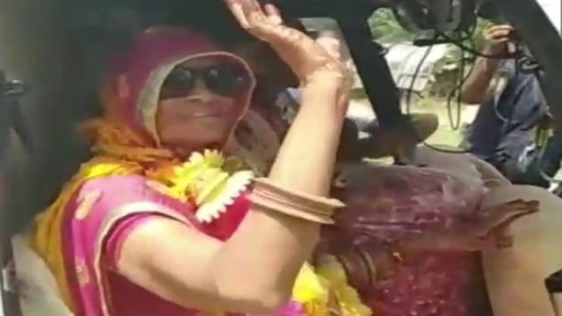 Ramesh Chand Meena booked a helicopter to fly back home in Malawali village, 22 km away from the school, on his retirement day. (ANI) Ramesh Chand Meena booked a helicopter to fly back home in Malawali village, 22 km away from the school, on his retirement day. (ANI)