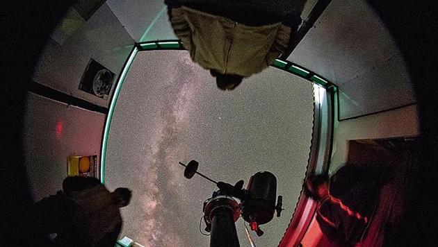 The Star Gate observatory at Kasauni has GPS-enabled automatic telescopes, lenses and other gear. The Gurugram-based company also organises astro tours and astrophotography workshops.(Sourced) The Star Gate observatory at Kasauni has GPS-enabled automatic telescopes, lenses and other gear. The Gurugram-based company also organises astro tours and astrophotography workshops.(Sourced)