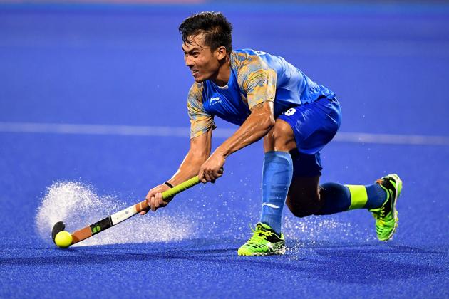 Chinglensana Singh Kangujam of India shoots during a match.(Getty Images)