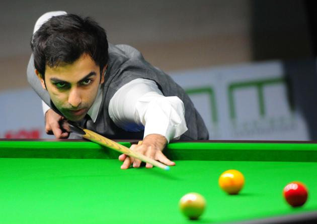 Player Pankaj Advani from India in action during the Manisha Asian Championship at Community Centre Sector 19 in Chandigarh on Wednesday, 01 May 2019.(Keshav Singh/HT)