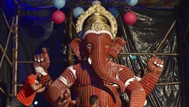 Mumbai Police is geared up for Ganesh Chaturthi. This is the time when we face the biggest challenge, police said.(Satyabrata Tripathy/HT Photo)