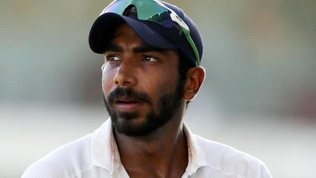 India's Jasprit Bumrah applauds as he leaves the field(AP)