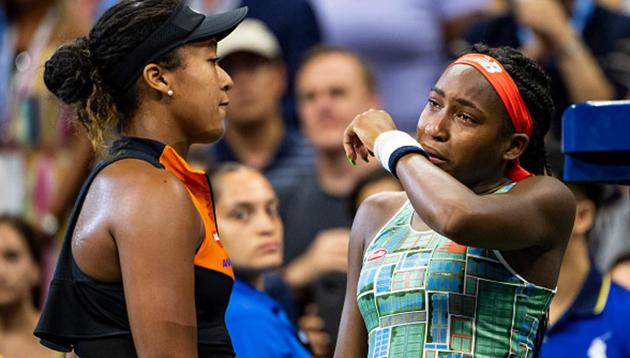 Cori Gauff of the United States is consoled by Naomi Osaka of Japan. (Getty Images) Cori Gauff of the United States is consoled by Naomi Osaka of Japan. (Getty Images)