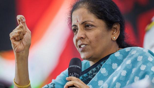 Chennai: Finance Minister Nirmala Sitharaman addresses a press conference, in Chennai, Sunday, Sept 1, 2019. (PTI photo) Chennai: Finance Minister Nirmala Sitharaman addresses a press conference, in Chennai, Sunday, Sept 1, 2019. (PTI photo)