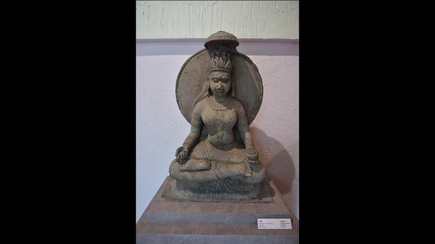 A sandstone sculpture of Goddess Lakshmi at the gallery. “Countries are bound by the UNESCO convention of 1970 to not acquire any objects wherein there is even a little bit of doubt about the legality of its acquisition,” he added. The other means of retrieving a smuggled object, Dimri explained, is by proving its origin through detailed documentation and then negotiating its return through the India’s embassies. (Biplov Bhuyan / HT Photo) A sandstone sculpture of Goddess Lakshmi at the gallery. “Countries are bound by the UNESCO convention of 1970 to not acquire any objects wherein there is even a little bit of doubt about the legality of its acquisition,” he added. The other means of retrieving a smuggled object, Dimri explained, is by proving its origin through detailed documentation and then negotiating its return through the India’s embassies. (Biplov Bhuyan / HT Photo)