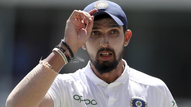 Ishant Sharma in action during the second Test match between India and West Indies.(AP)