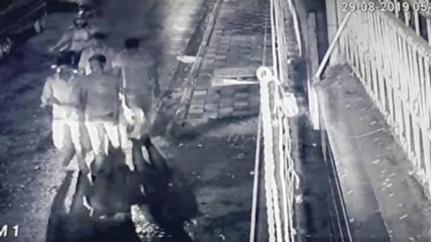 Local animal rights activist Ashley Packiam said two other pups were found dead under a car parked nearby in a similar state. The police officials are trying to identify the suspects with the help of CCTV footage. (HT photo/ Sourced)