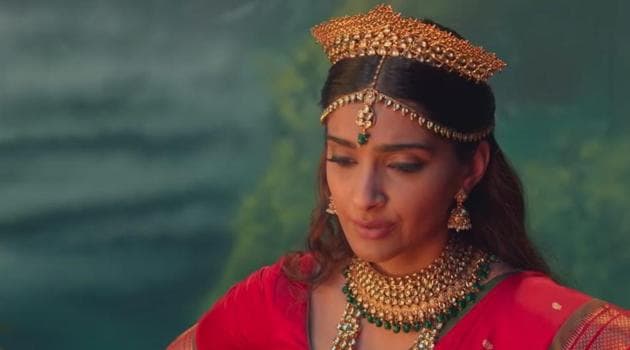 Sonam Kapoor in a still from The Zoya Factor song Lucky Charm.