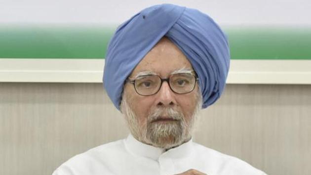 The Bharatiya Janata Party (BJP) on Monday hit out at Manmohan Singh saying India could not achieve desired growth when he was the Prime Minister as “some used him as a puppet to promote corruption and nepotism”.(Sanjeev Verma/HT File PHOTO)