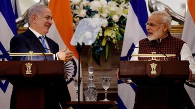 Israel Prime Minister Netanyahu and Modi, the first Indian premier to visit Israel, have forged a close relationship in recent years. (AFP FILE PHOTO.) Israel Prime Minister Netanyahu and Modi, the first Indian premier to visit Israel, have forged a close relationship in recent years. (AFP FILE PHOTO.)