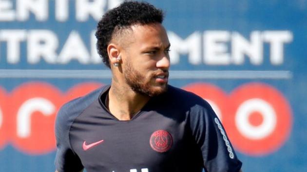 Paris St Germain's Neymar during training.(REUTERS)