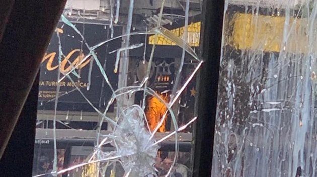 Premises of Indian High Commission in London were damaged in a protest that took place over the situation in Kashmir. (ANI) Premises of Indian High Commission in London were damaged in a protest that took place over the situation in Kashmir. (ANI)