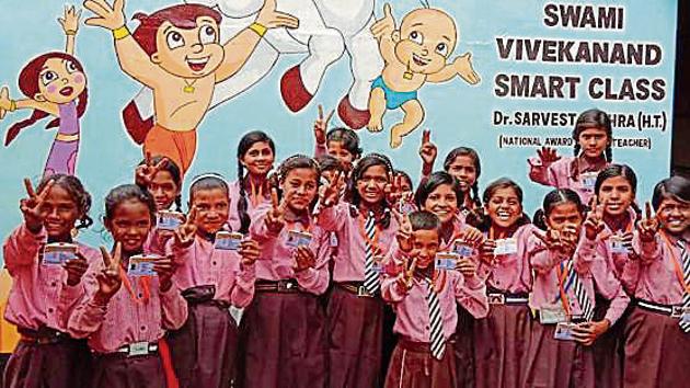 The Model Primary School, Moorghat, in Basti district of Uttar Pradesh is equipped with modern facilities today, thanks to the untiring efforts of its head master, Sarvest Kumar. (sourced) The Model Primary School, Moorghat, in Basti district of Uttar Pradesh is equipped with modern facilities today, thanks to the untiring efforts of its head master, Sarvest Kumar. (sourced)